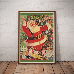 1949 Night Before Christmas Book POSTER! (up to 24&quot; x 36&quot;) - Santa Claus - Decoration - Tree