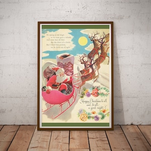 1949 Noite Antes do Cartaz do Livro de Natal! (até 24" x 36") - Papai Noel - Decoração - Árvore - Capa traseira