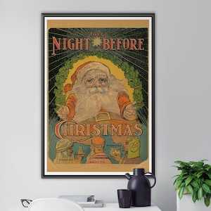 Vintage &#39;Night Before Christmas&#39; Poster: Santa & Wisemen, c. 1916