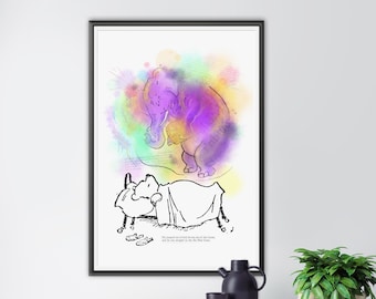 Winnie the Pooh Heffalump Dream Art Poster: E.H. Shepard Illustration