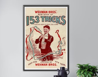 Póster de trucos de magia vintage: Impresión artística de un mago de 1907