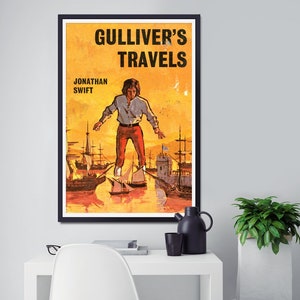 Gulliver&#39;s Travels Poster: Vintage 1965 Book Cover Art