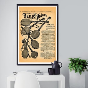Vintage Banjo Poster: Sears Catalogue Art Print