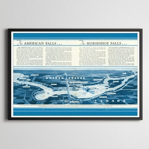 Vintage Niagara Falls Map Art Print: 1941 Brochure