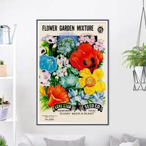 Vintage Garden Seed Packet Digital Print (multiple poster sizes)