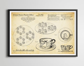 Disney Teacups Patent Kunstdruck – Vintage Disneyland Poster