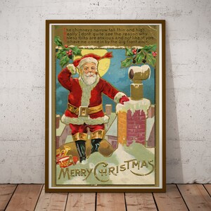 Vintage Santa Claus Christmas Poster: 1908 Kris Kringle Art