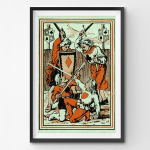 Medieval Playing Card Suits Poster: Vintage Poker Art Print