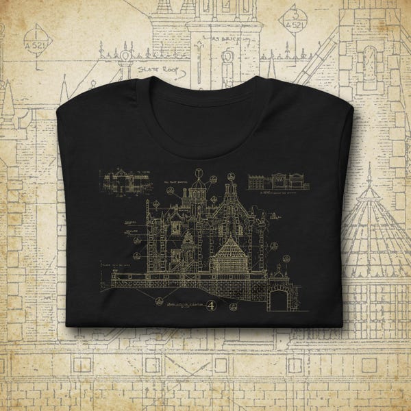 Haunted Mansion Blueprint T-Shirt - Disney World - Adult and Youth Sizes - Florida