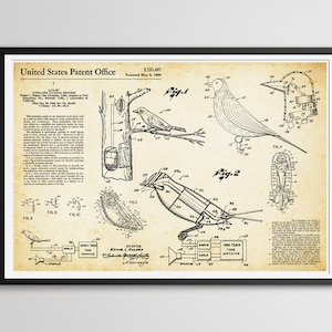 Enchanted Tiki Room Patent Art Print: poster Disneyland zingende vogels