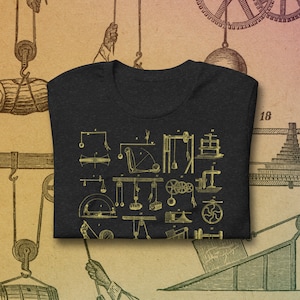 Vintage mechanische krachten afbeelding T-shirt - 1905 woordenboek afdrukken
