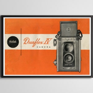 Vintage Kodak Duaflex IV Kamera Handbuch Poster - 1950er Jahre Fotografie Kunst