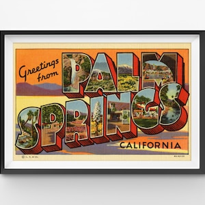 Vintage Palm Springs Reise POSTER! - bis zu 24 "x 36" - Großbrief Postkarte - Antiker Stil - Kalifornien - Wüste - Urlaub - Urlaub - Golf