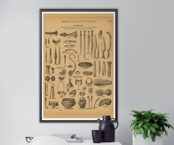 Vintage Archaeology Illustrations POSTER up to 24 X - Etsy