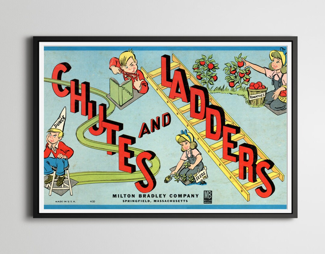 1943 Chutes & Ladders Board Game Box POSTER! (up to 24 X 36 Inches ...