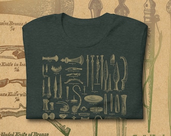 Vintage Archaeology Image T-Shirt - 1905 Dictionary Print - Style - Museum - Classroom - Gifts