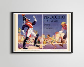 1932 Pinocchio Illustration POSTER! (full-Size 24" x 36" or smaller) - Carlo Collodi - Puppet - Literature - Story - Vintage - Antique - Art