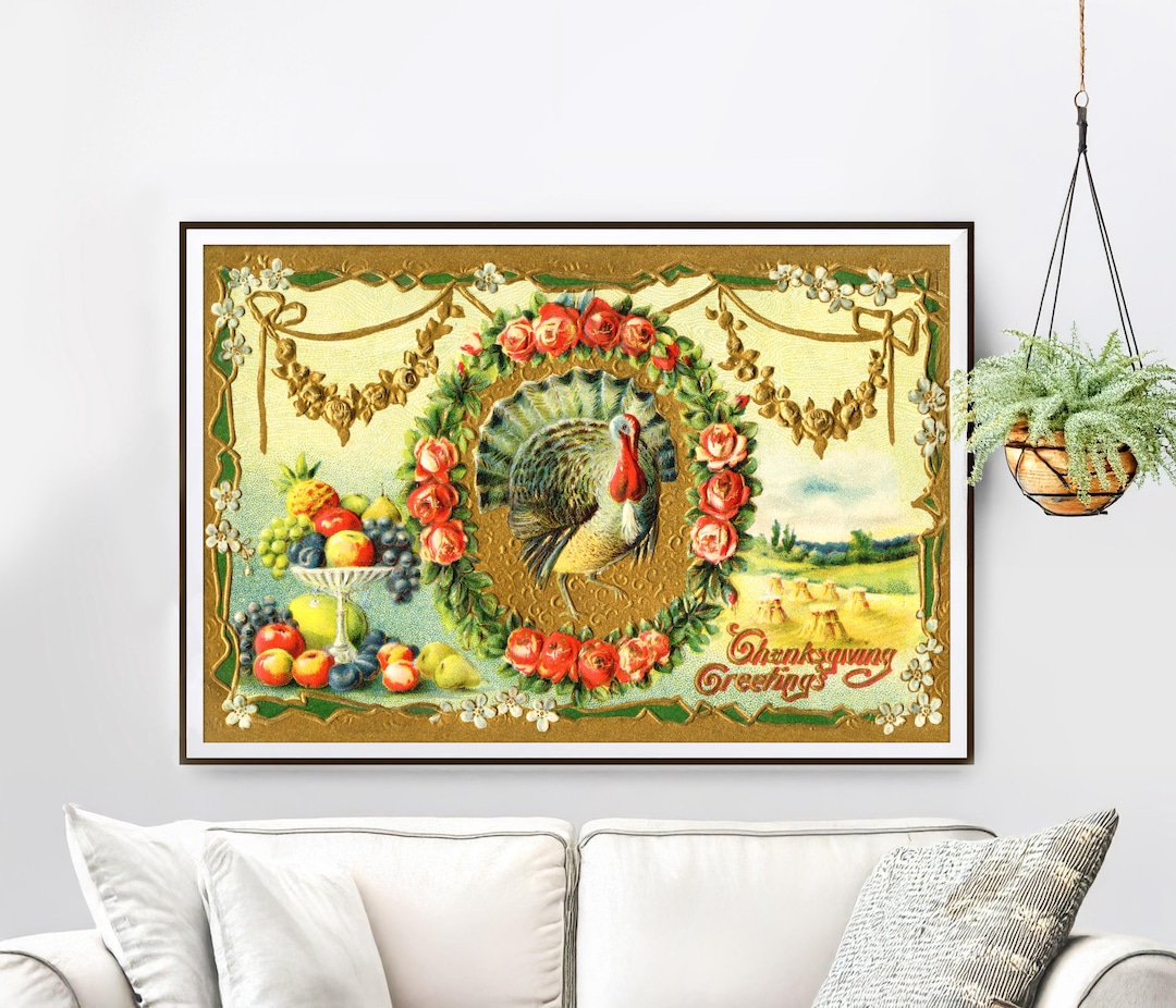 Vintage Thanksgiving Turkey Poster: Retro Fall Harvest Wall Art - Etsy