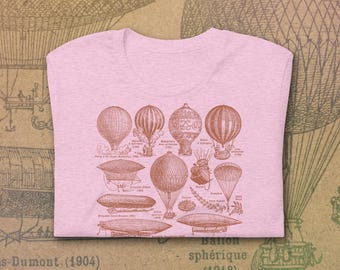 Vintage Luftkissenboote T-Shirt - 1931 Französisch Wörterbuch Luftballons Bild