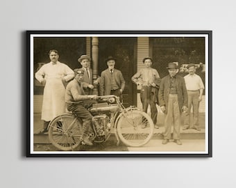 Vintage Indian Motorcycle Poster: Antique Motorbike Photograph