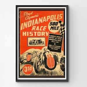1946 Indianapolis 500 Race Car Poster: Vintage Automobilia Art Print