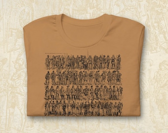 Vintage Military History Shirt – 1920's French Dictionary, Medieval Knights, Renaissance Soldiers, Historical Uniform