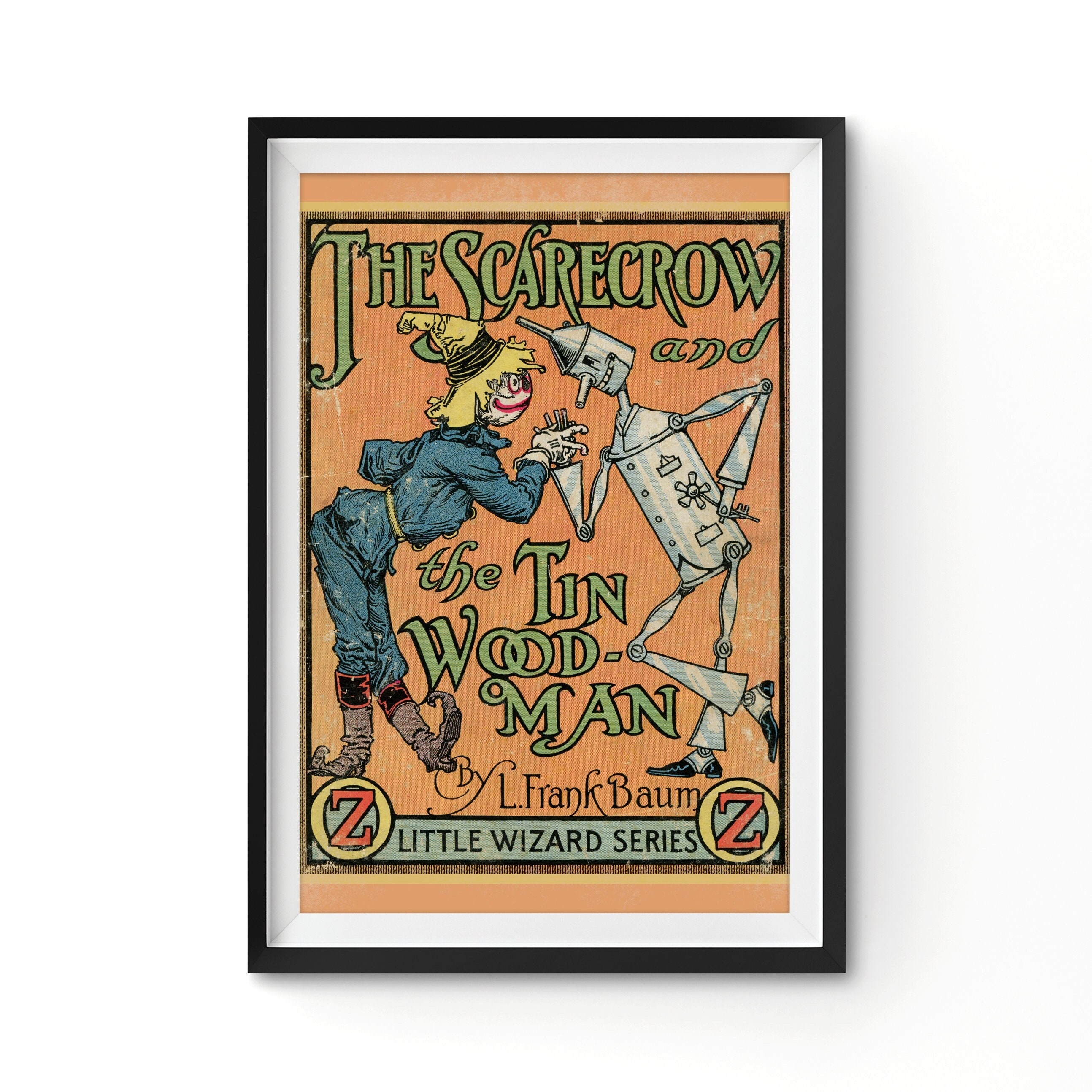 1940 Wood Frame Vintage Poster カサブランカ 1913 Scarecrow and Tin Wood-man POSTER! (up to 24
