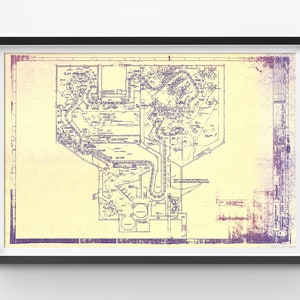Póster con planos de la atracción de la Mansión Encantada: Arte del parque temático Disneyland
