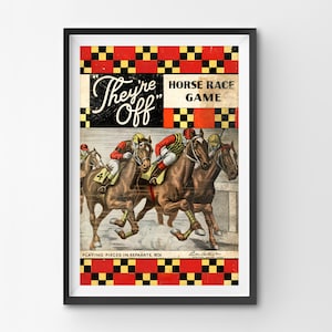 1930s Horse Racing Game Poster: Vintage Jockey Art Print