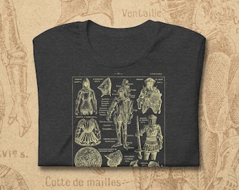 Vintage Knight Armor T-Shirt – French Gothic Illustration Tee