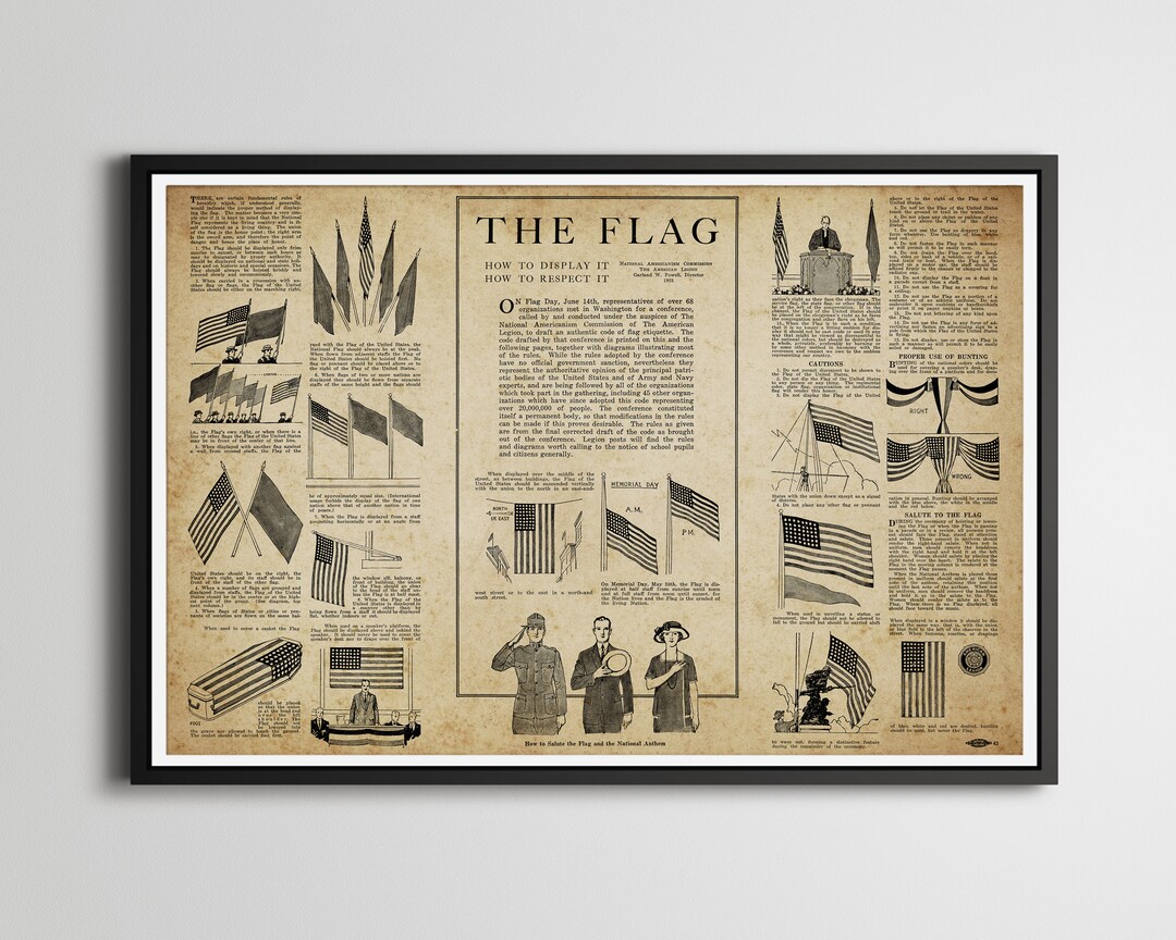 1923 United States Flag Code POSTER! (up to 24