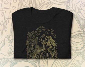 Camiseta de Alicia en el País de las Maravillas - Arte de John Tenniel - Ilustraciones - Libro - Vintage - Naipes