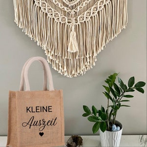 Jutetasche &quot;KLEINE AUSZEIT&quot;/Personalisierte Jutetasche/Jutetasche mit Namen/Personalisierte Geschenke/Geschenk verpacken/Geschenktüten