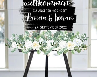 AUFKLEBER Willkommensschild Hochzeit/Herzlich Willkommen SchildHochzeit/ Hochzeit Willkommensschild/Hochzeitsschild STICKER/Wedding Sign