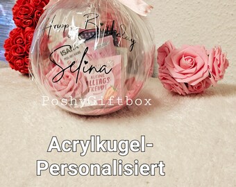 20 cm klare befüllbare Acrylkugel/Geschenkverpakung/Conjunto de bem-estar/Geschenkbox personalisiert/XXL Weihnachtskugel/Geschenkbox Mit Namen