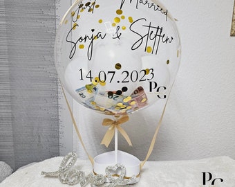 Geldgeschenk Ballon/Hochzeitsgeschenk/Geschenk Verlobung, Muttertag,Vatertag,Taufe,Kommunion,Jugendweihe/Geldgeschenk Verpackung Geburtstag