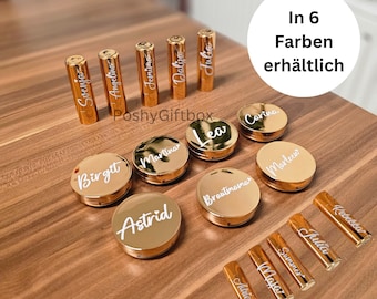 Lippenbalsam Personalisiert/Lippenpflege/kleines Geschenk Brautjungfer Trauzeugin JGA Freundin/ Lippenstift Gold,Rosegold/