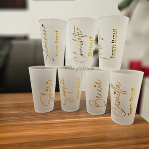 Partybecher Set/Personalisierte Becher in Weiss zum JGA /Mehrwegbecher mit Namen zum Junggesellinnenabschied/Trinkbecher/Becher mit Name