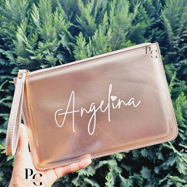 Personalisierte Clutch Bag/ Personalisierte Tasche/Geschenk für Sie/Tasche mit Namen /Handtaschen/Abendtaschen mit Namen/Taschen/4 FARBE