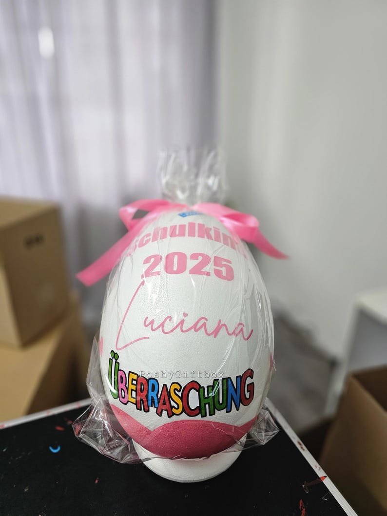 Personalisiertes XXL berraschungsei zur Einschulung /Schulkind Überraschungsei/Abschiedsgeschenk Schule/1.Klasse Geschenk/9 Designs 7