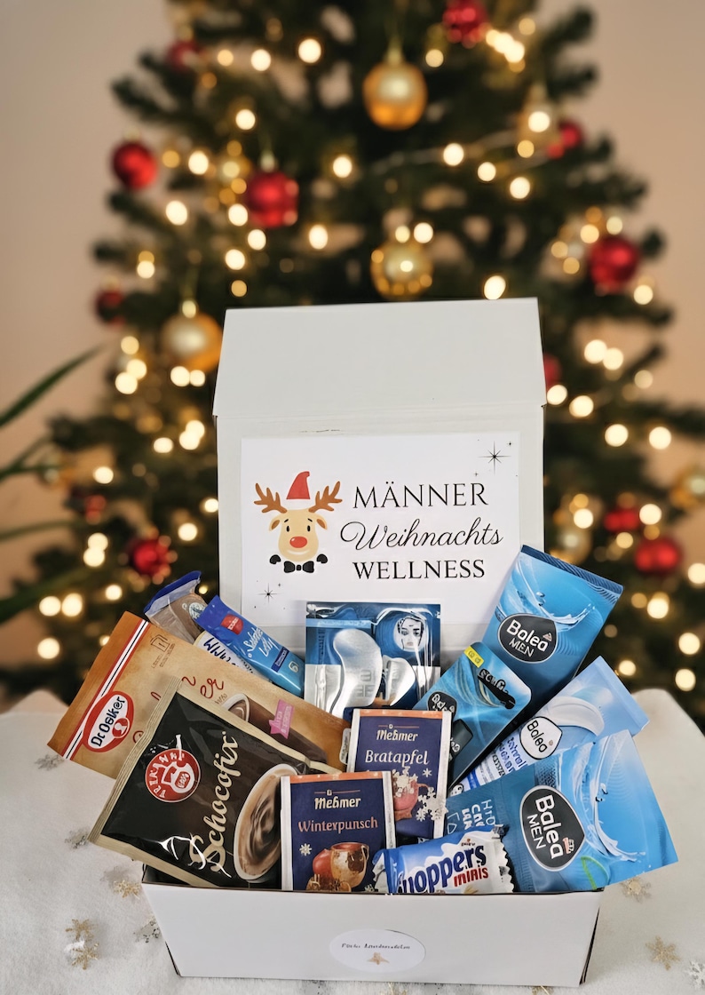 Männer Wellnessbox Personalisiert/Geschenk für Männer Weihnachten/Wellness Set Freund/Pflege Box/Papa/Bruder/Adventsbox/Nikolaus/Wohlfühl image 1