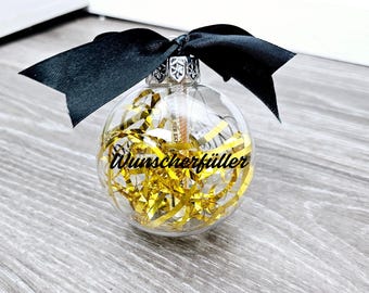 Wunscherfüller/Geldgeschenk Gutschein/Geldgeschenk Geburtstag/Weihnachtskügel personalisiert/Geld verschenken/Geld verpacken/Glückwunsch