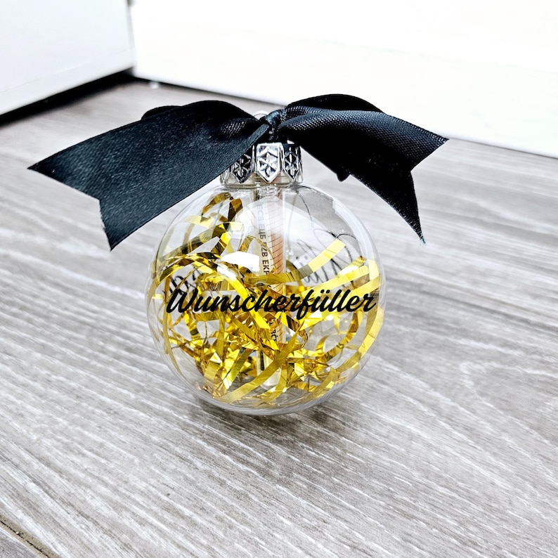 Wunscherfüller/Geldgeschenk Gutschein/Geldgeschenk Geburtstag/Weihnachtskügel personalisiert/Geld verschenken/Geld verpacken/Glückwunsch bild 1