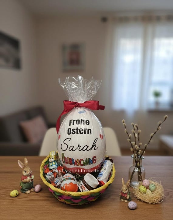 XXL Überraschungsei im Osternest/Ostereier Personalisiert,mit Füllung/Eiersuche Ostern/Osternest /Ü-ei /Osterkörbchen/Riesen Ostereier