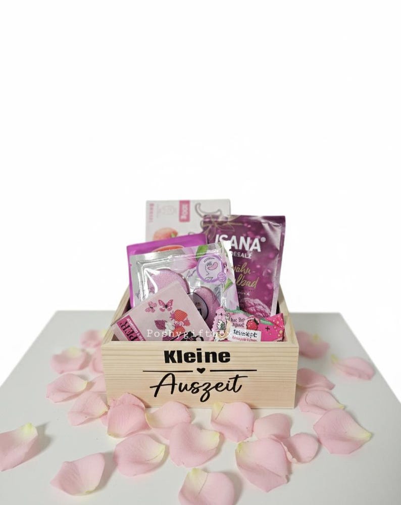 Geschenkkörbchen/Kleines Geschenk/Holz Geschenkkorb/Kleine Auszeit/Holzkorb/Kleines Dankeschön/ Wellness/Präsentkorb/Wellness Frauen image 2