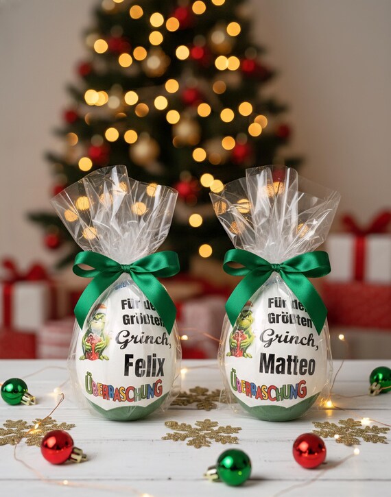 Überraschungsei  "GRINCH" Weihnachtsgeschenk/Schokoladengeschenke/XXL Überraschungsei/9 Designs/Ü-Ei XXL/Nikolaus/ Adventsgeschenk/Wichtel