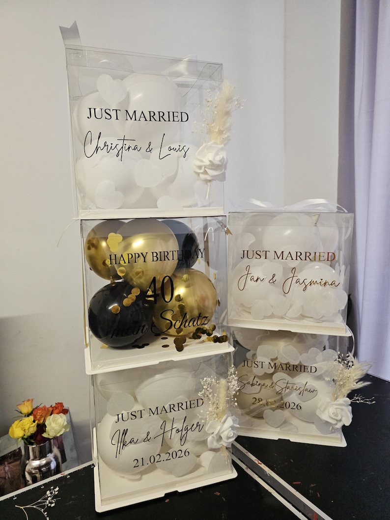 Personalisierte Ballon-Box/Geschenkbox/Luftballons/Geldgeschenk/Verlobungsgeschenk/Geburtstagsgeschenk/Geschenkverpackung/Hochzeitsgeschenk image 12