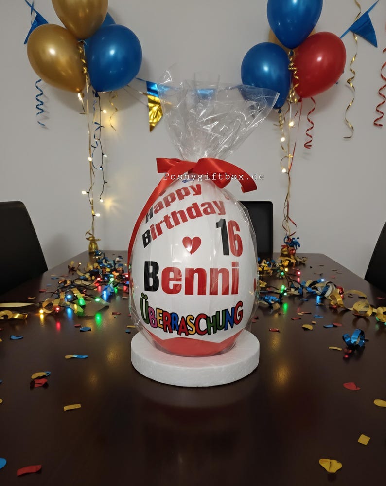 Personalisiertes XXL Überraschungsei /Ü-Ei/XXL Überraschungsei mit Motiven/18 Geburtstag /Geschenk Geburtstag/11 Designs/Weihnachtsgeschenk Wie Bild 5