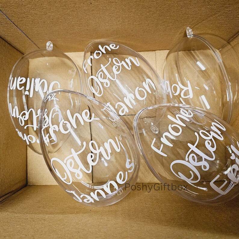 Acryl-Ei 14cm oder 16cm transparent ,teilbar/Ostereier Mit Schokoladen/Nutella Geschenk/Personalisierte Ostereier/Osterkorb/Geschenk Ostern image 5