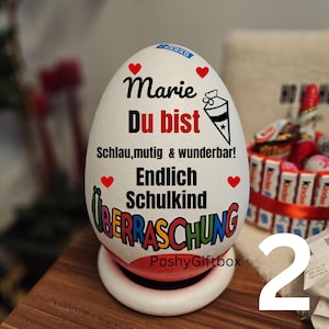 Personalisiertes XXL berraschungsei zur Einschulung /Schulkind Überraschungsei/Abschiedsgeschenk Schule/1.Klasse Geschenk/9 Designs 2